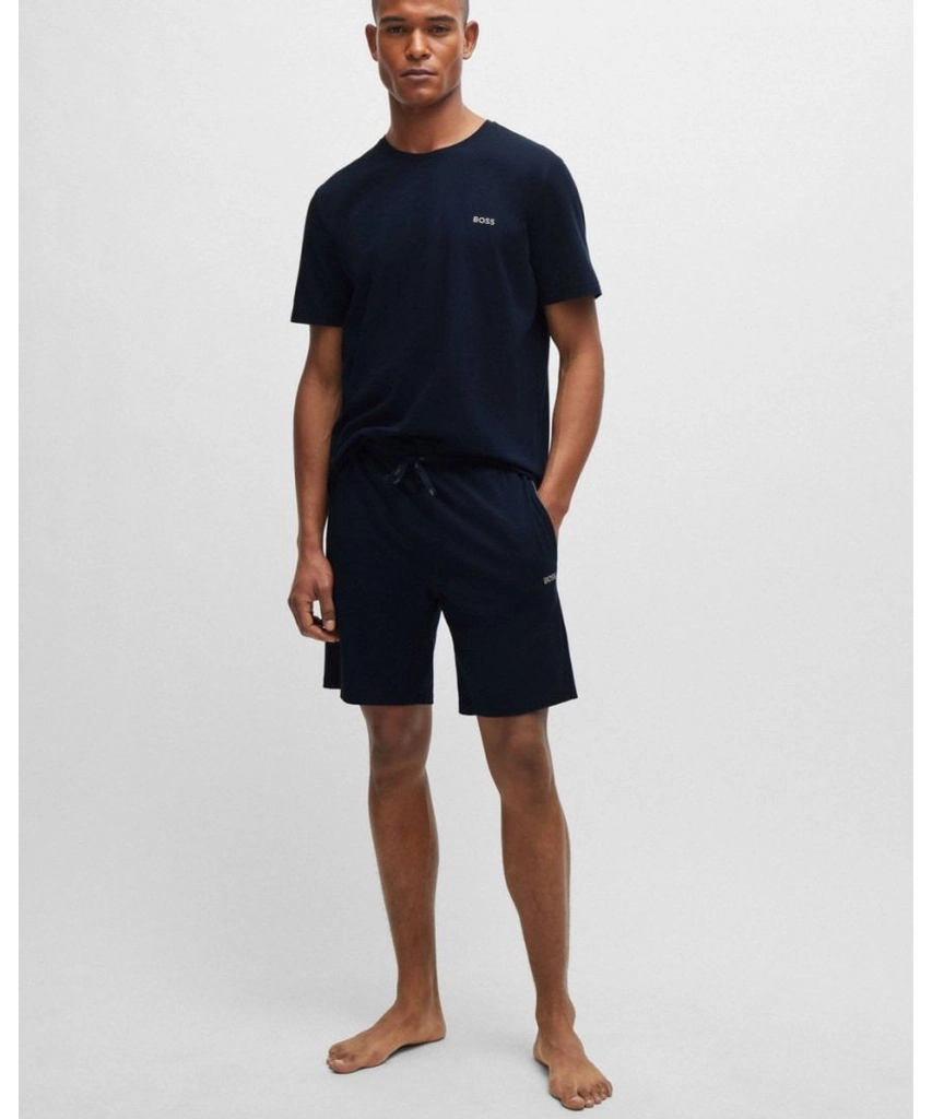 Hugo Boss Mix & Match Mens Stretch-Cotton Regular Fit T-Shirt with Logo Detail NOS - Dark Blue - Size X-Large